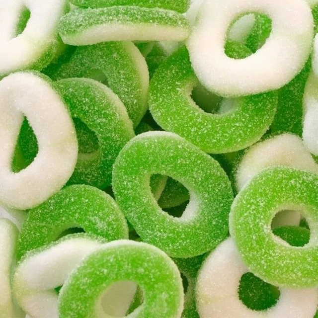 Fizzy Apple Rings 100g