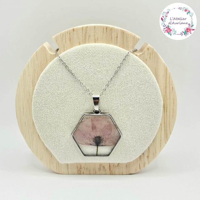 Collier "Coquelicot" argenté