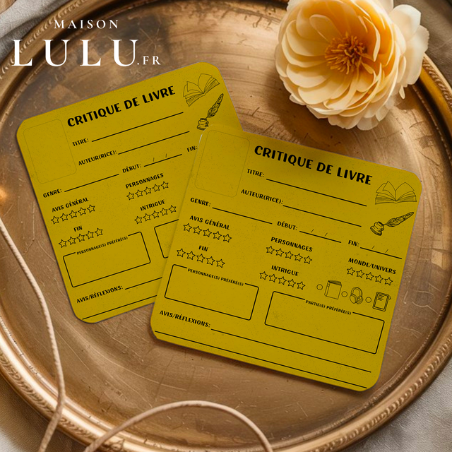 Marque page carré, Signet critique de livre, 12 couleurs