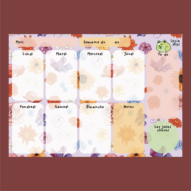 Semainier - Purple flowers