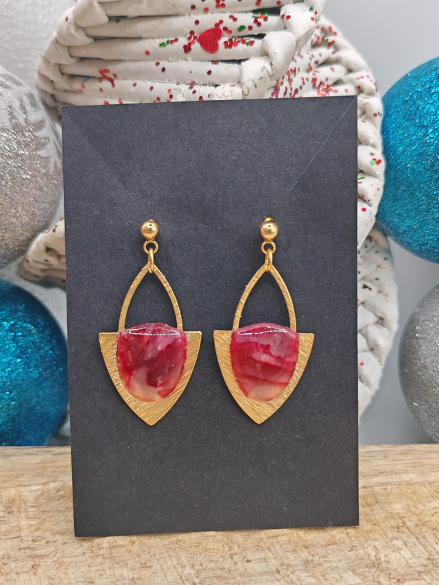 Boucles uniques marbrées Rouge 