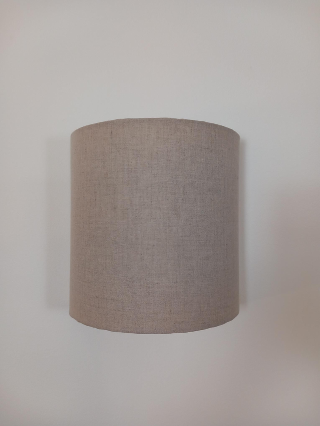 Applique murale lin &quot;Naturel uni&quot;. Largeur 25 cm .Électrifiée demi-cercle 