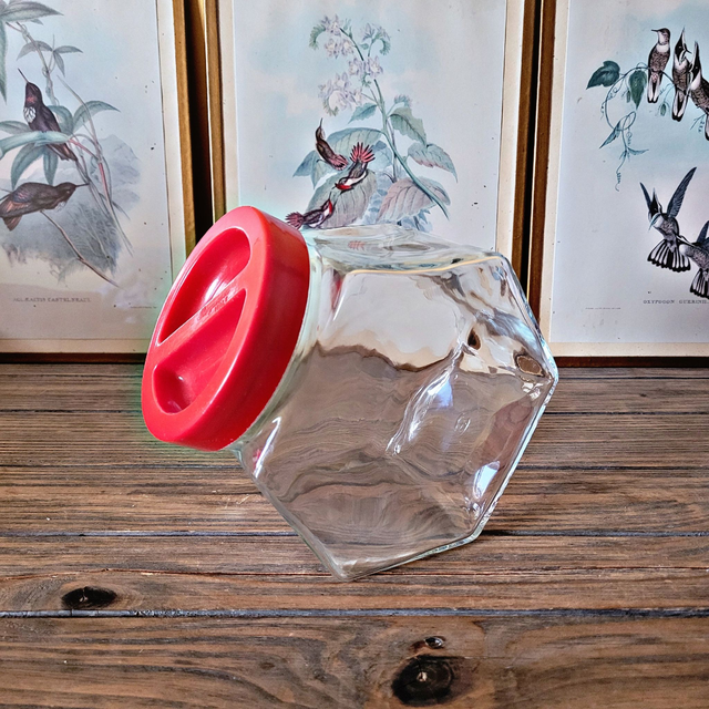 X Bocal à bonbons hexagonal Borgonovo Italie en verre