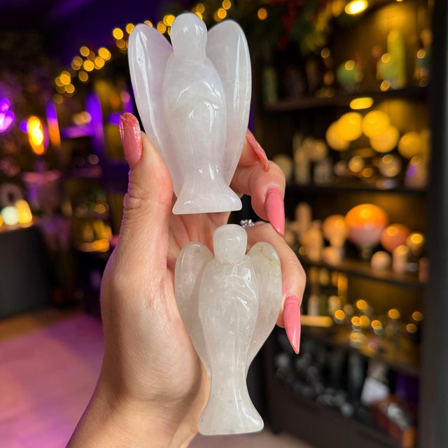 Clear Quartz Angel Carving
