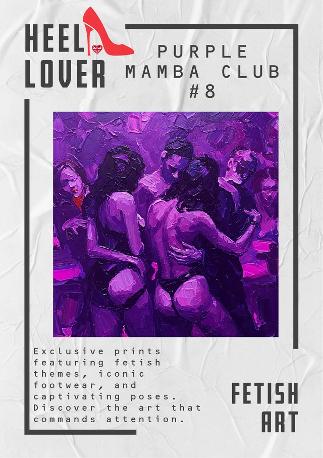 Purple Mamba Club #8 600mm x 600mm x 20mm Canvas Print       