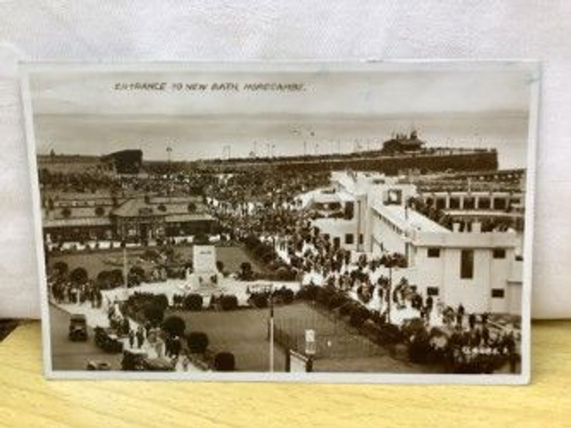 Morecambe, Entrance to New Bath, Lancashire, Posted 1936 Valentine's Postcard. Our Ref No. R379 £3.50