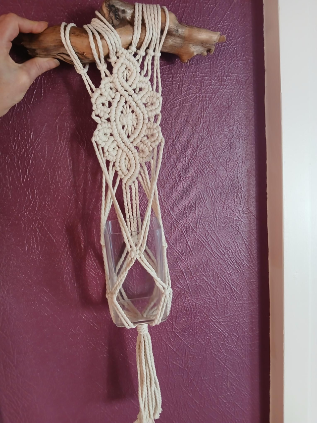 Support en macramé plante ou bouteille 