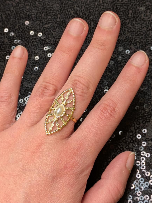 Bague aztèque perle