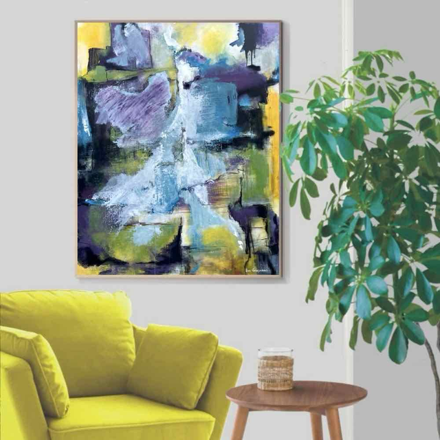 Fantôme, Peinture, 81x100x2,5cm, Œuvre de l’artiste Eva Chesneau, sur toile, bords peints, prêt à être accroché, sans cadre