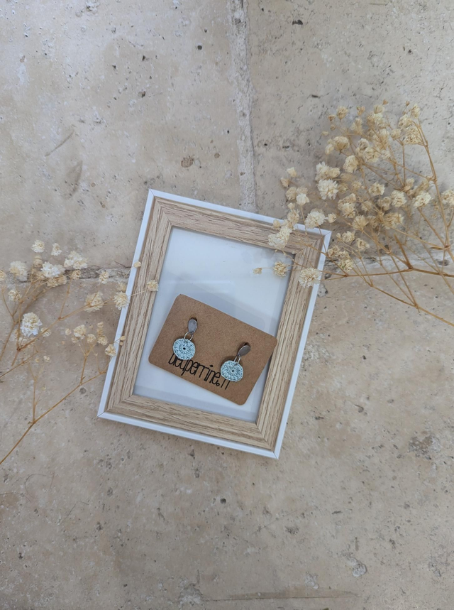 Boucles d'oreille clous bleu sarcelle 