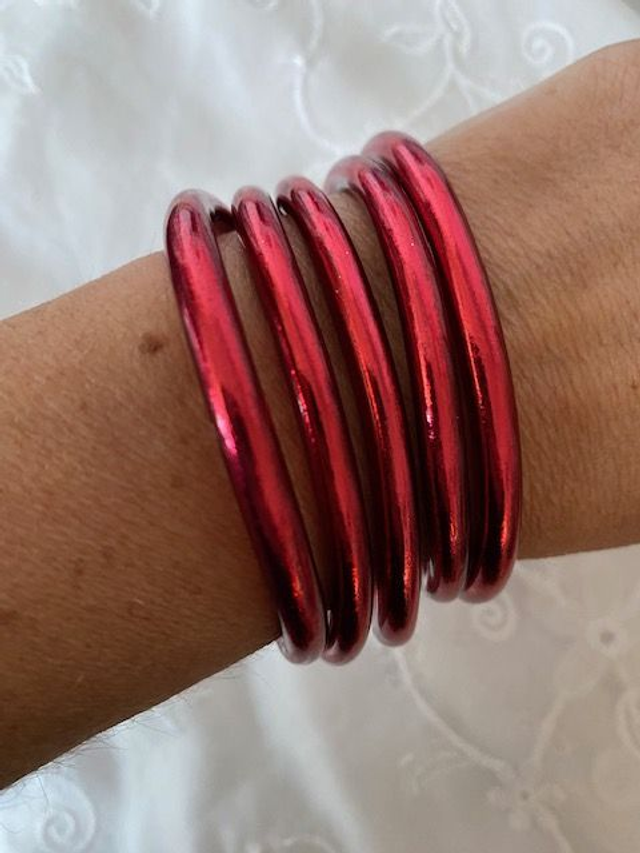 Jonc Bouddhiste Epais Rouge