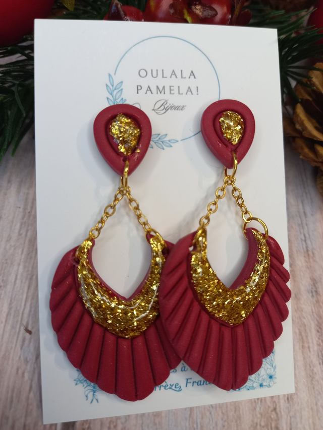 red velvet boucles d'oreilles