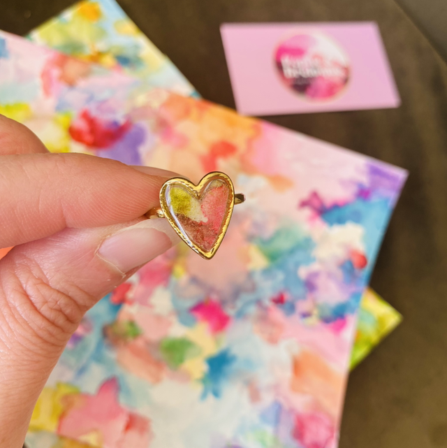 Bague coeur bohème champêtre 