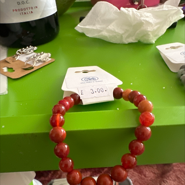 Red Jasper Bead Bracelet 