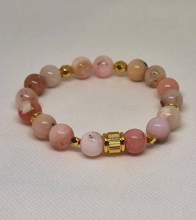 Bracelet Opale rose en 1 cm 