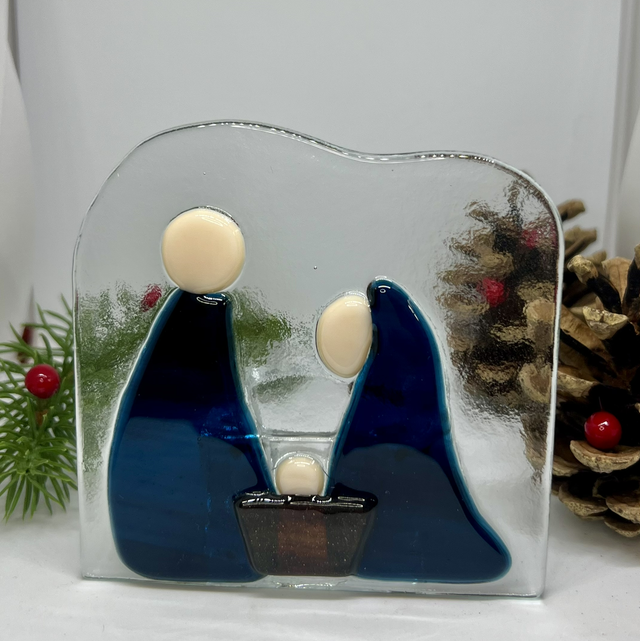 Nativity Fused Glass Tealight
