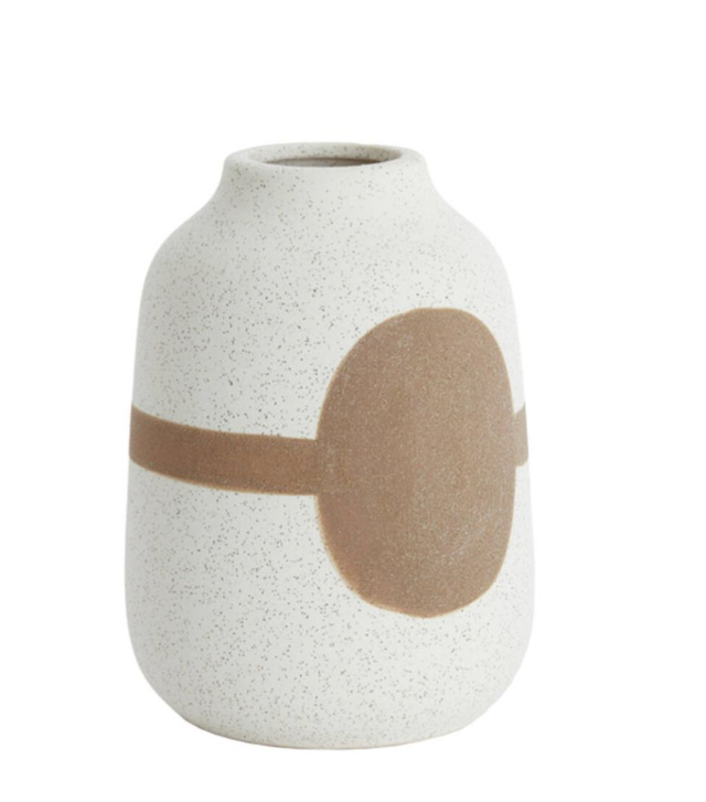 DANAI matt cream/brown circle vase