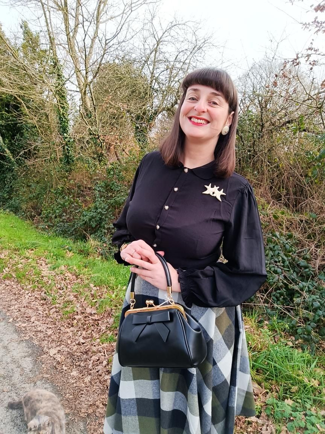 Chemise Posey noire boutons cœurs 