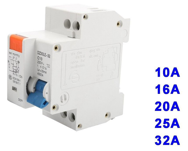 Disjoncteur Différentiel 10A 16A 20A 25A 32A