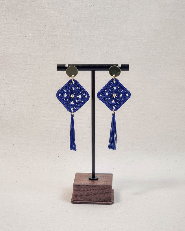 Kvačkani uhani modri