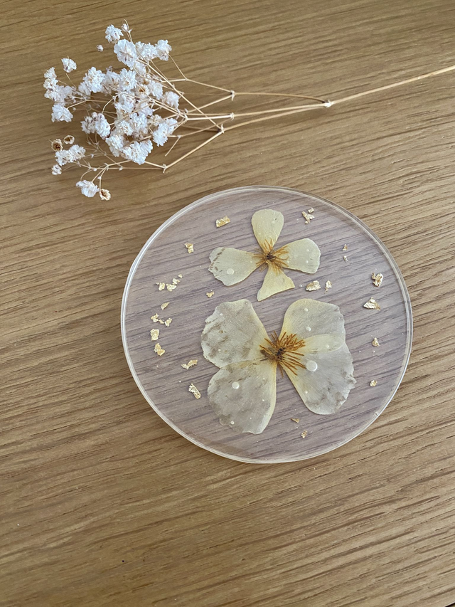 Sous verre rond - pavot de Californie