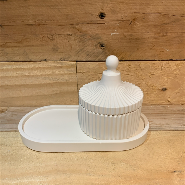 Jesmonite Lidded Pot and Tray 