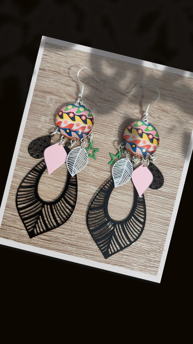 Boucles cabochon motif 241