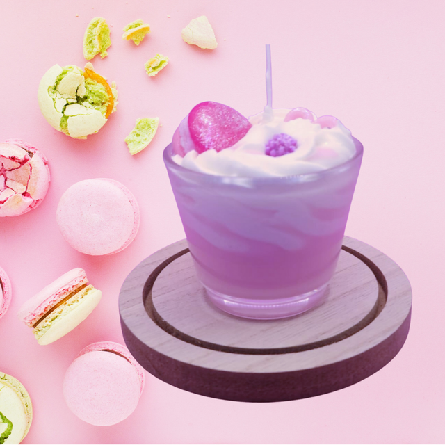 Bougie Gourmande Macaron Fraise 