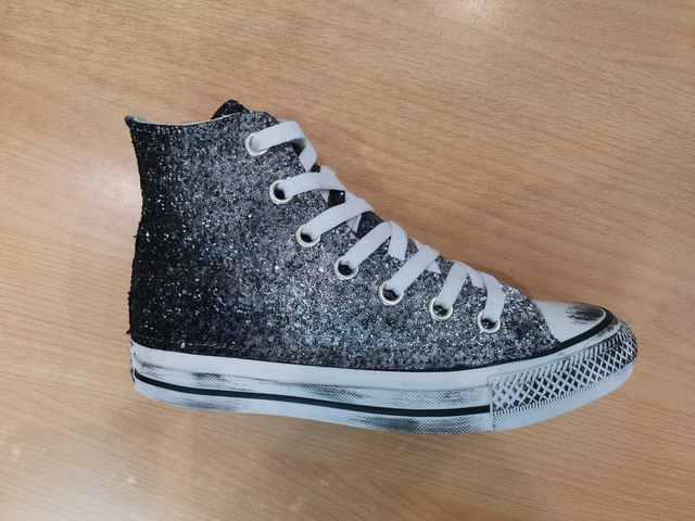 382CON42 - CONVERSE CUSTOM SCARPA JACK STAR SILVER