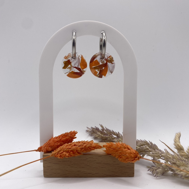 Boucles d’oreilles Gerbera orange