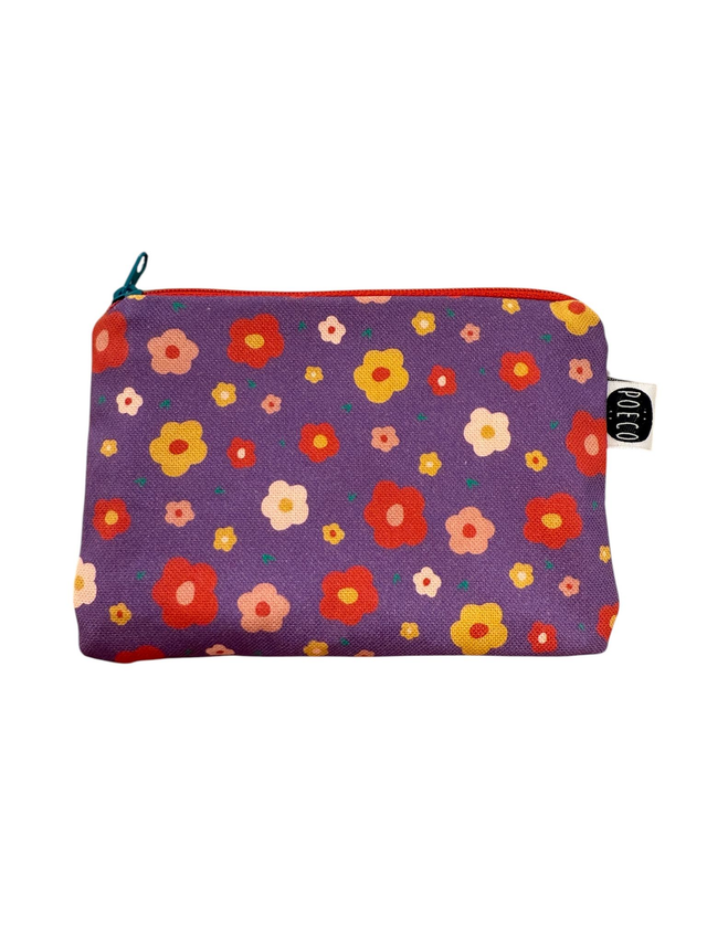 Trousse porte-monnaie - FLEURS violet