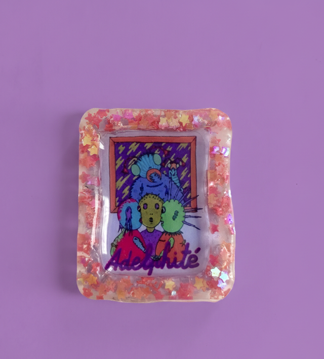 Queer handmade resin magnet 