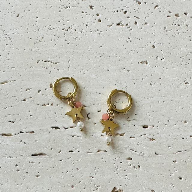 Oorbellen sterretje oranje 