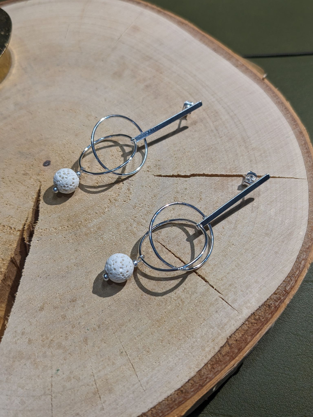 "Taffoni" - Pendants, Lave Blanche et Argent