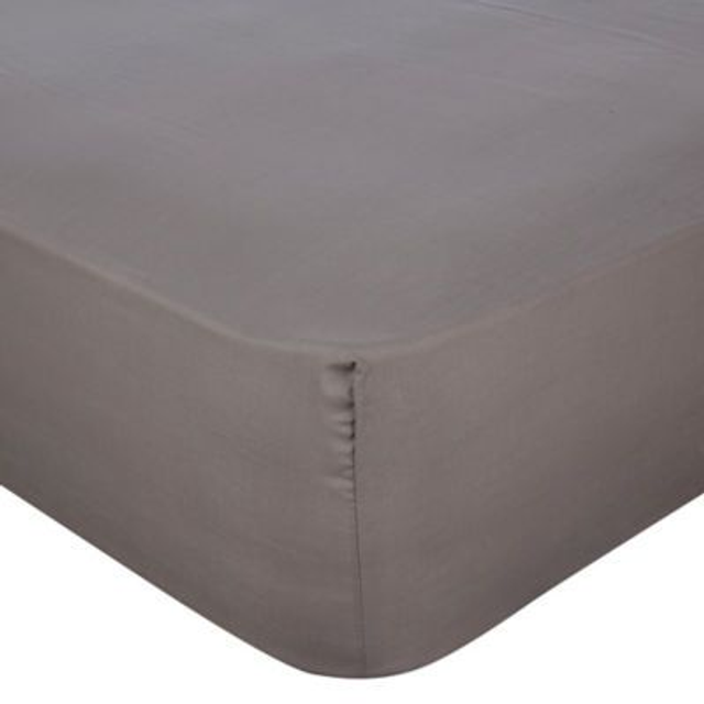 George Home Grey Plain Fitted Sheet - Double