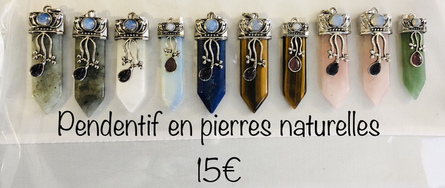 Pendentifs pointe de cristal 