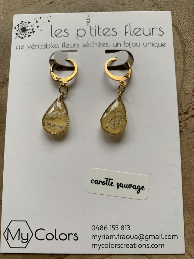 Jaunes - boucles d'oreilles dormeuses