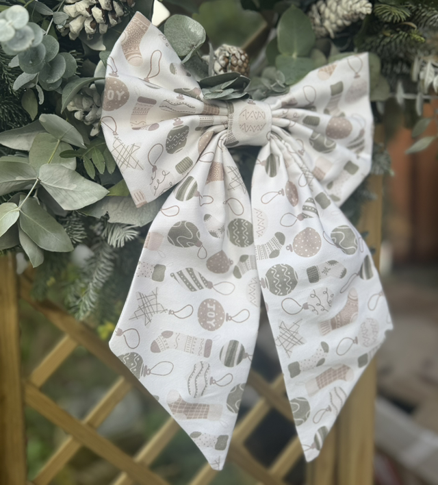 Stockings & Baubles Fabric Bows 