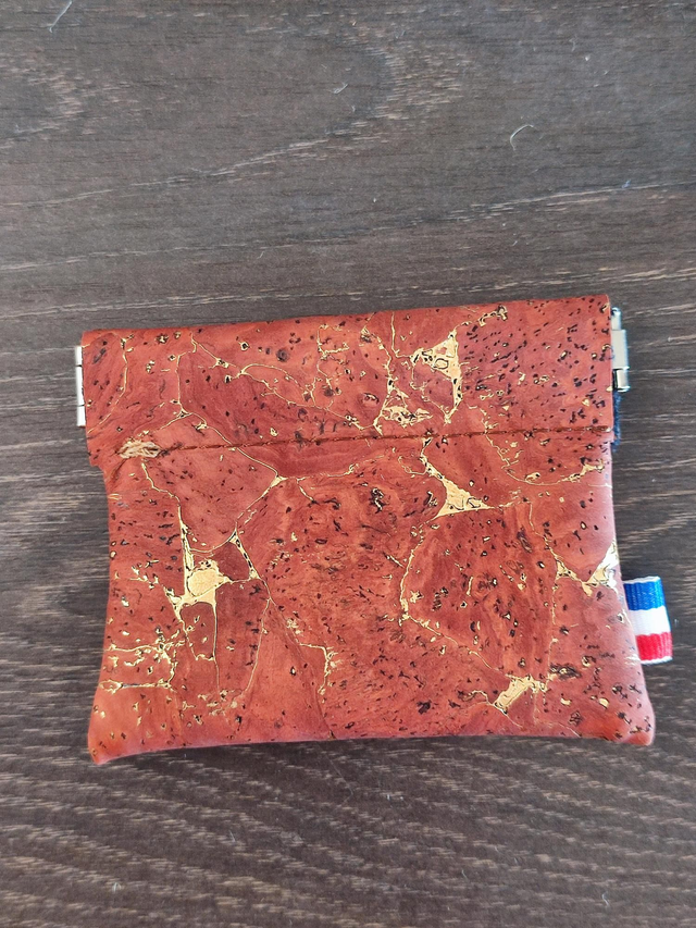 Porte monnaie clac clac "Rouille doré"