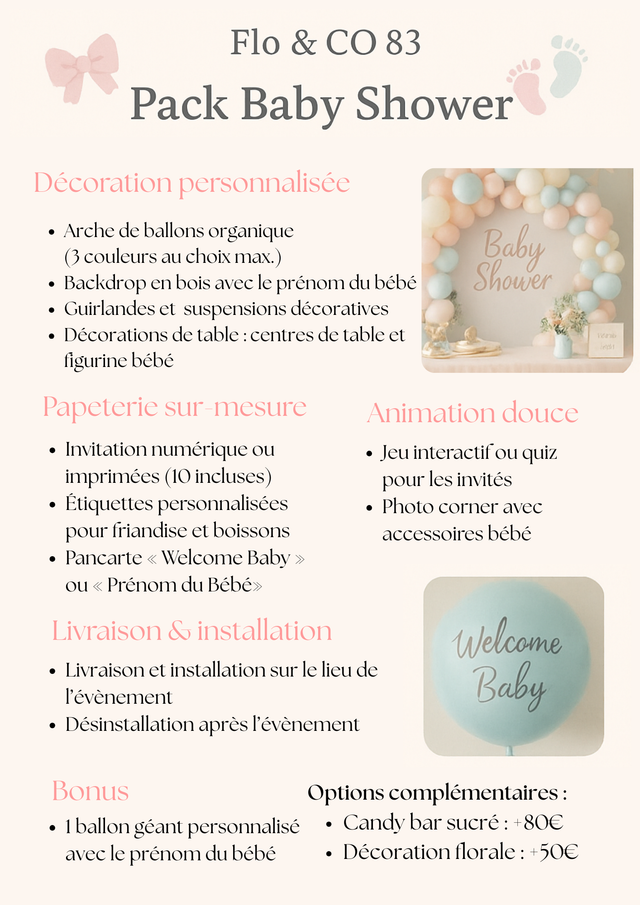 Pack premiums Baby Showers