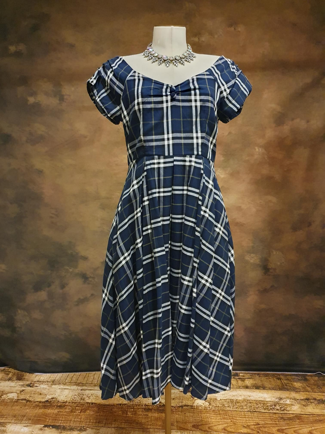 D&D swingkleid blau Tartan