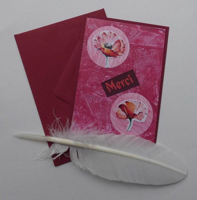 Remerciement avec duo de coquelicots 