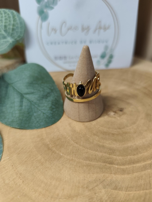 BAGUE AMOUR ACIER INOXY GOLD - AJUSTABLE 0000663