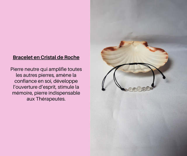 162- Bracelet réglable en Cristal de Roche