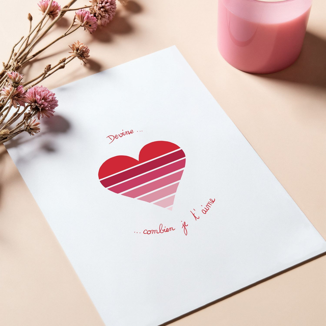 "Devine combien je t'aime" Carte postale