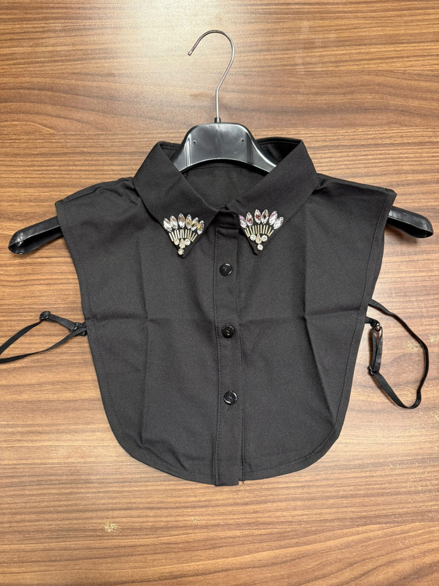 Kraagje - Zwart met strass