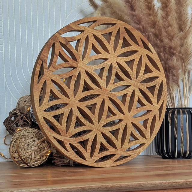 Fleur de vie en chêne