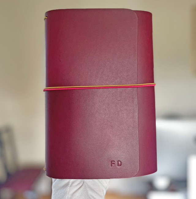 leather journal cover - trifold journal - personalised leather journal - A5 and A6 size