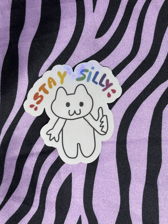 stay silly cat sticker