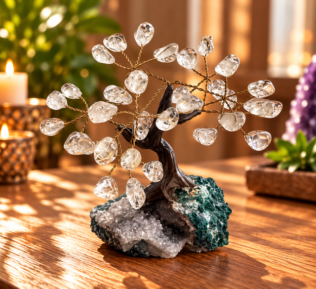 Bonsai di pietre su base drusa di ametista grande